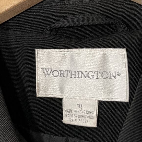 Vintage Worthington Trench Coat Womens Size 10 Black Long Classic Dark Longline - Picture 6 of 11